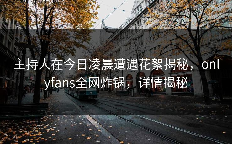 主持人在今日凌晨遭遇花絮揭秘，onlyfans全网炸锅，详情揭秘